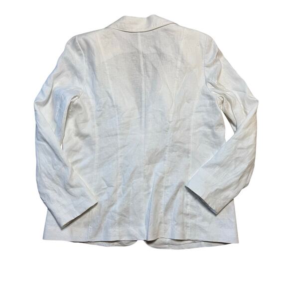 TALBOTS 100% White Linen Blazer/Jacket size women's 16, silver buttons - Picture 2 of 11